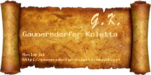 Gaunersdorfer Koletta névjegykártya